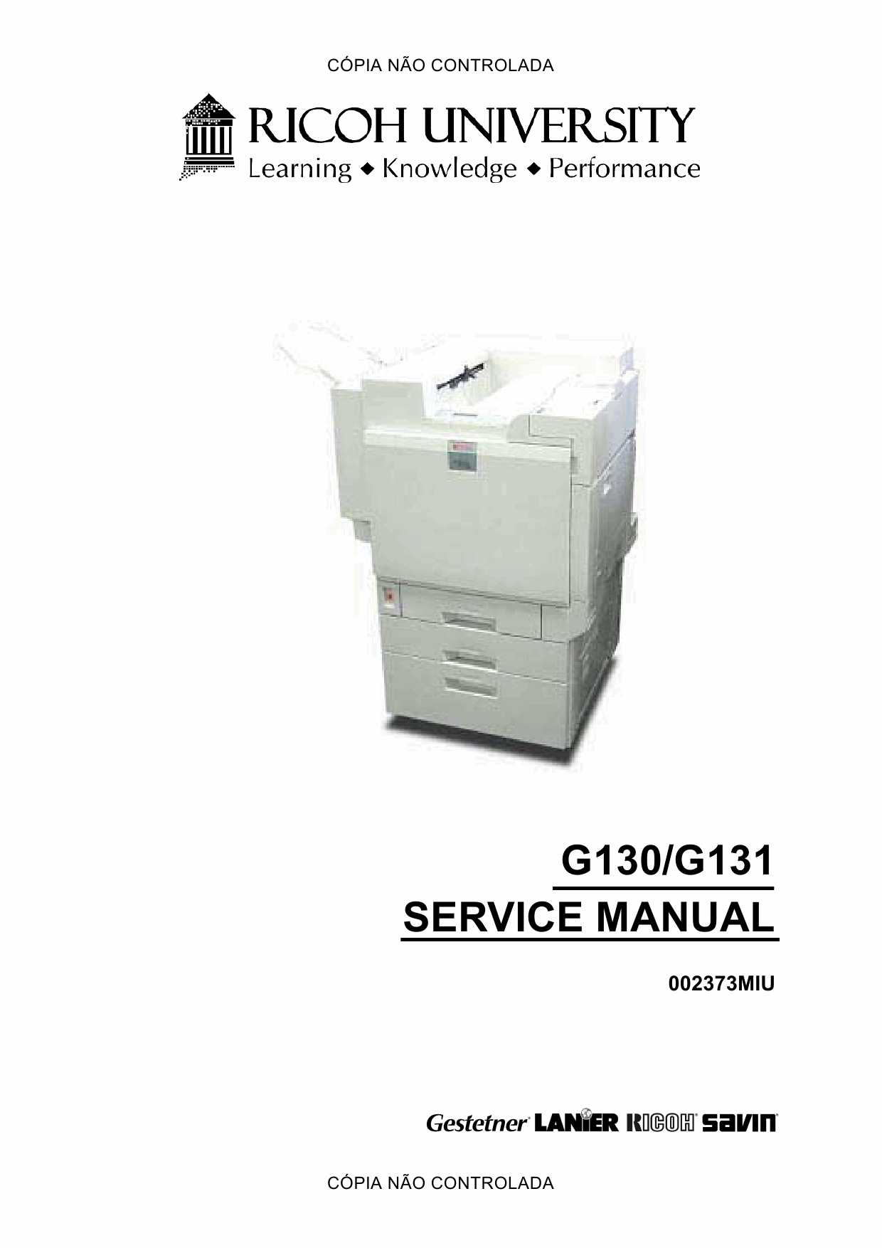 RICOH Aficio CL-7200 7300 G130 G131 Service Manual-1